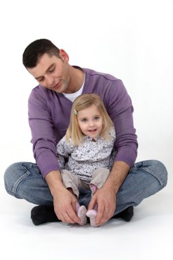 Man spending time with his daughter clipart