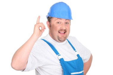 Portrait of a worker with helmet clipart