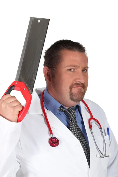 Doktor sağlık kesintileri hakkında mutsuz — Stok fotoğraf