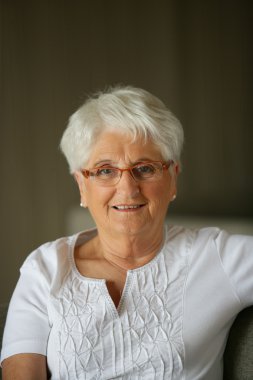 Portrait of an elderly woman clipart