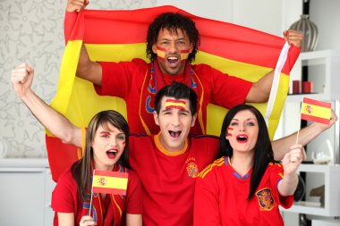 Young supporting Spain clipart