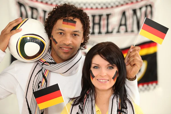 Пара Німецька футбольна команда підтримки — стокове фото
