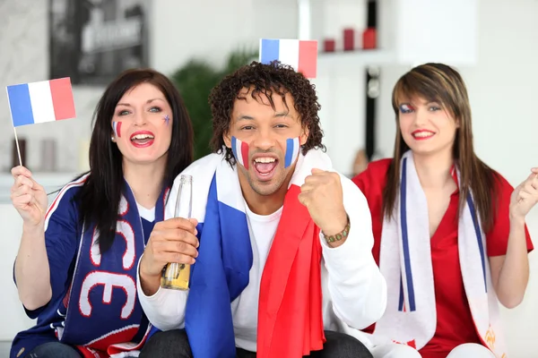 Francouzské fotbalové fanoušky — Stock fotografie