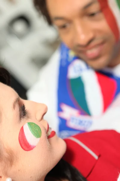 Italienische Fußballfans — Stockfoto