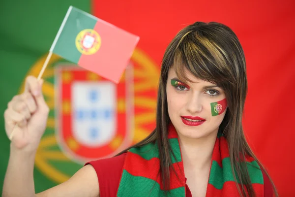Patriotic Portuguese woman — Stock Photo, Image
