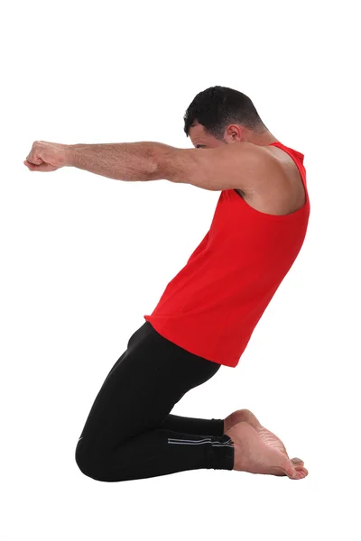 Idrottsman stretching — Stockfoto