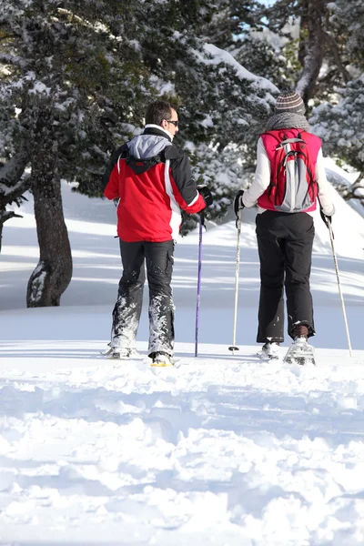 滑雪夫妇 — 图库照片