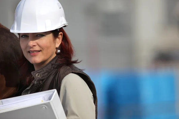 Female architect in charge of construction — Stock Photo, Image