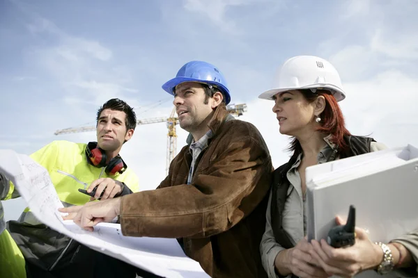 Staff on construction site Royalty Free Stock Images