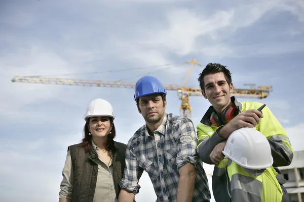 Foreman and his two colleagues Royalty Free Stock Photos