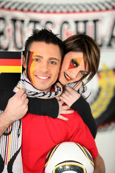 Couple supporting Germany — Stock Photo, Image
