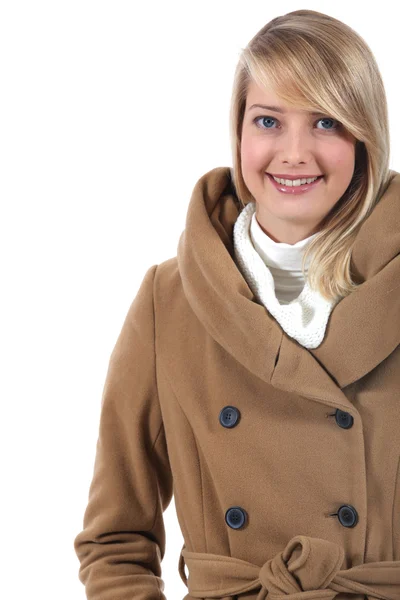 Blonde woman wearing warm clothes — Stock Photo, Image
