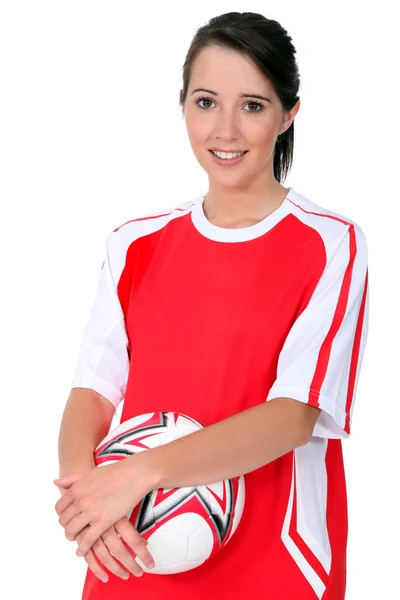 Girl soccer player — Stock Photo, Image