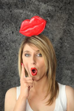 Young woman with pulpy lips clipart