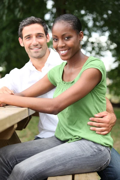 Portrait of happy mixed couple — Stock Photo, Image