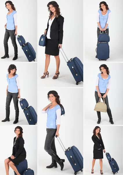 Donna e bagagli — Foto Stock