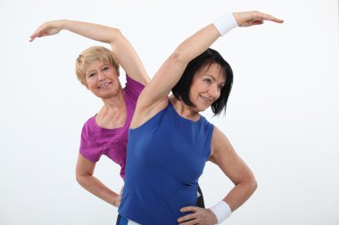 Older women working out clipart