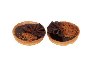 Duo of delicious chocolate tartlets clipart