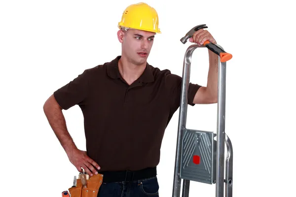 Carpenter with equipment — Stock Photo, Image