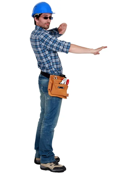 Laborer gesturing — Stock Photo, Image