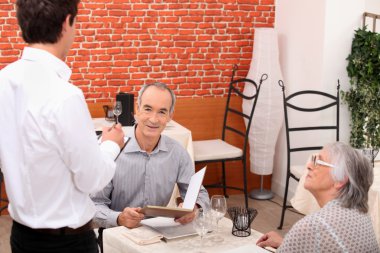 Waiter taking an order clipart