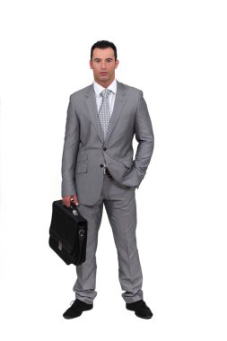 Man wearing an oversized suit clipart