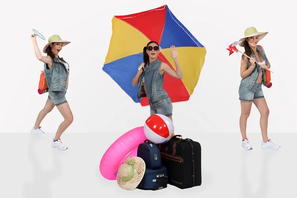 Young woman ready for her summer vacation — Stock Photo, Image