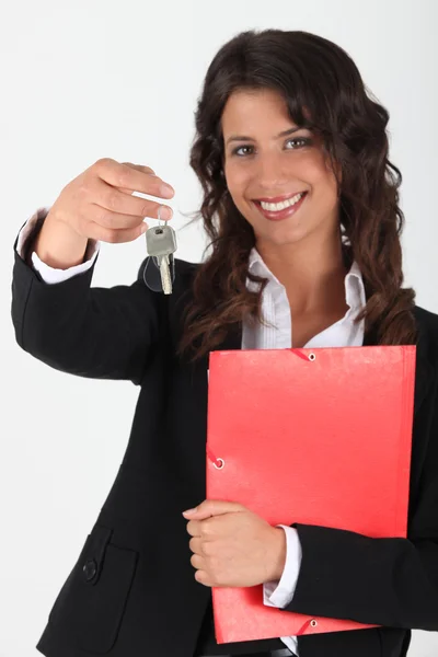 Ambitious female estate-agent — Stock Photo, Image