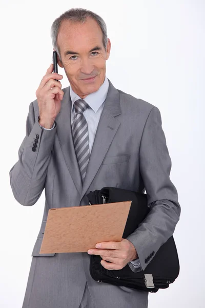 Affärsman i telefon — Stockfoto