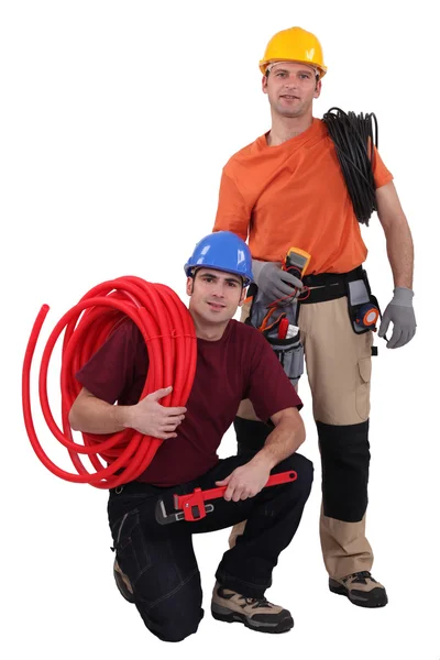 Plumber and electrician — Stock Photo, Image