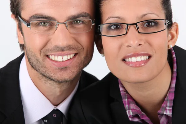 Porträt eines Paares mit Brille — Stockfoto