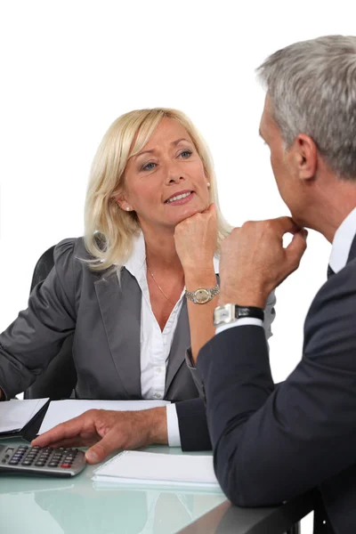 Two office workers in meeting — Stock Photo, Image