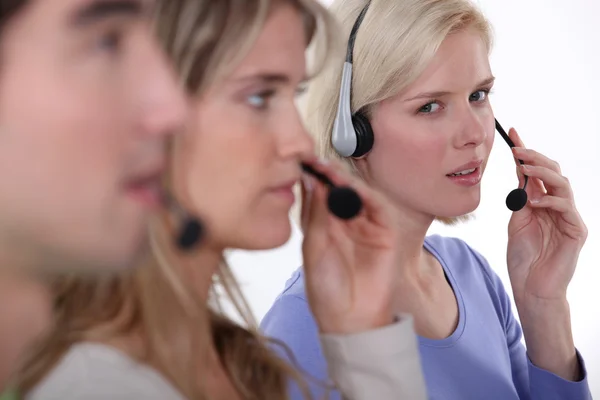 Dipendenti in call center — Foto Stock
