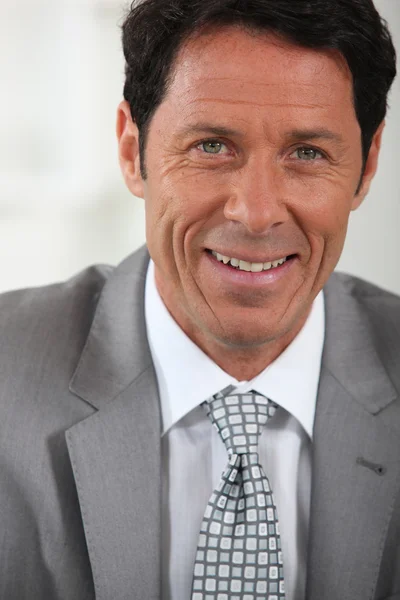 Close-up smiling businessman — Stock Photo, Image