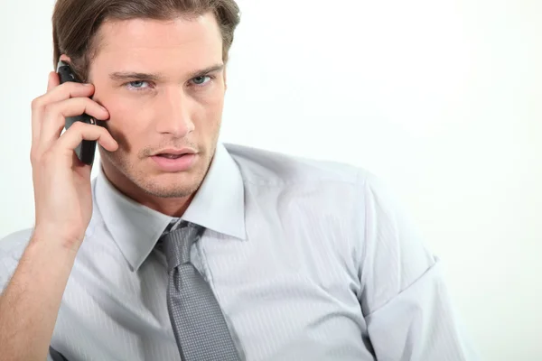 Young businessman on telephone — Stock Photo, Image