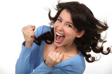 Jubilant woman clipart