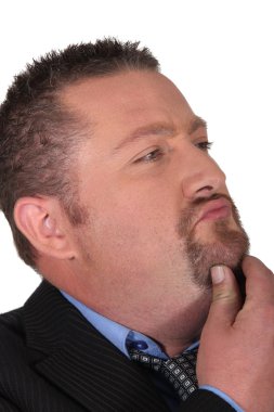 Man scratching his chin clipart