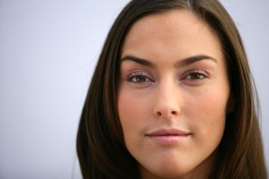 Closeup of an attractive woman's face clipart