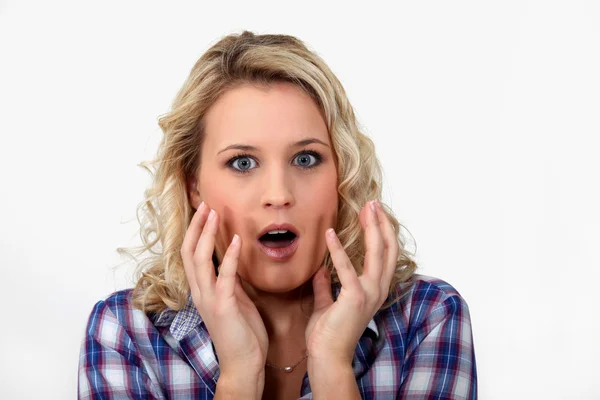 Young woman in shock — Stock Photo, Image