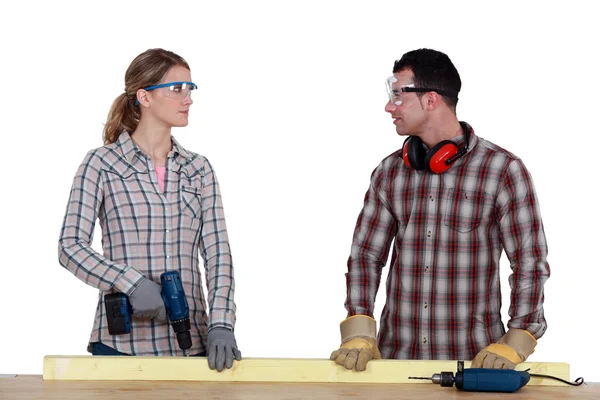 Egy pár carpenter. — Stock Fotó