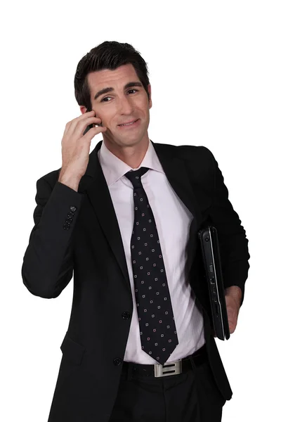 Slimme zakenman aan de telefoon — Stockfoto