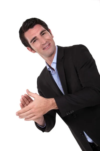 Businessman clapping — Stock Photo, Image