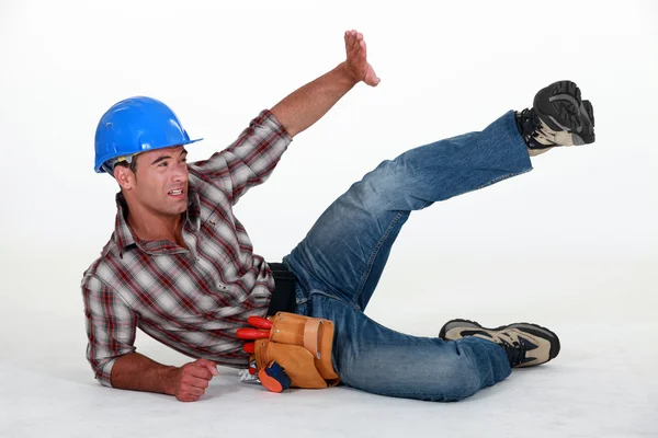 Stavební dělník v nehodě — Stock fotografie