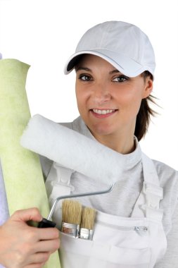 A female house painter clipart