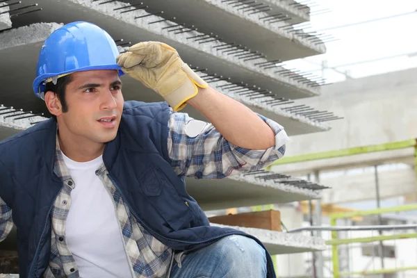 Bauarbeiter auf der Baustelle — Stockfoto