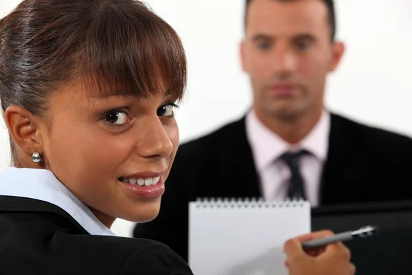 Vrouw geleidende interview — Stockfoto