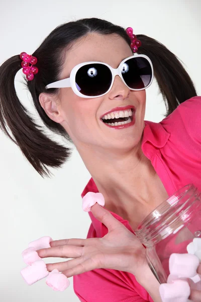 Woman acting silly — Stock Photo, Image