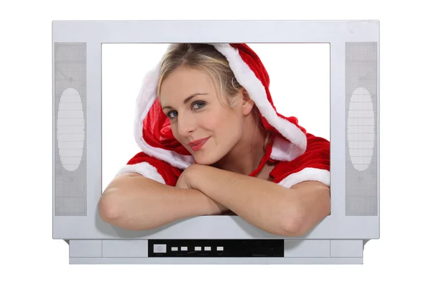 Woman wearing Christmas costume — Stock Photo, Image