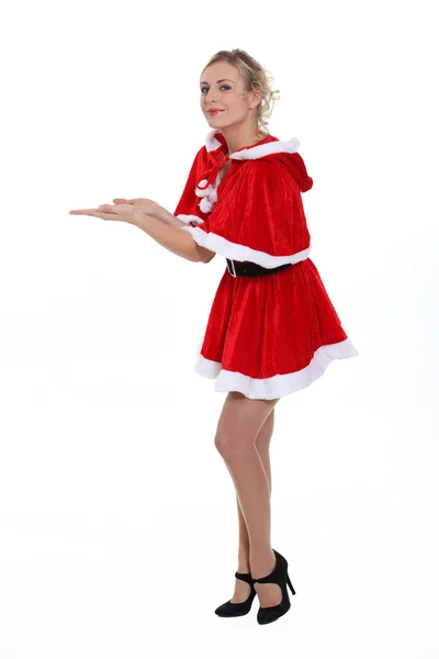 Miss Weihnachtsmann mit leerem Kopierraum — Stockfoto