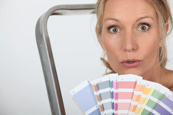 Žena s barevné schéma — Stock fotografie
